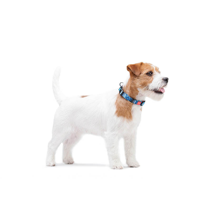 Нашийник для собак нейлоновий WAUDOG Nylon з QR-паспортом, малюнок "Етно синій", пластиковий фастекс, Ш 15 мм Вінниця - фото 7