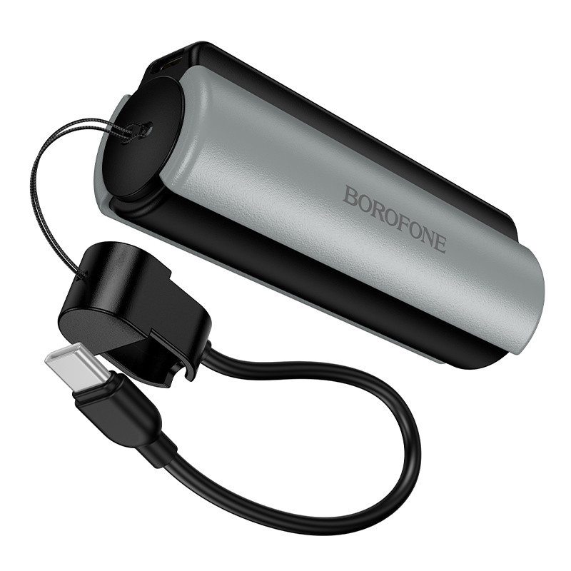 Павербанк 5000 mAh BOROFONE BJ87 кабель в комплекте фонарик черный power bank повербанк Одесса - изображение 4