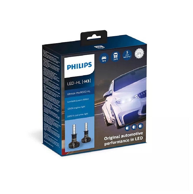 Комплект світлодіодних ламп PHILIPS H3 11336U90CWX2 LED Ultinon Pro9000 +250% 12/24V Харків - фото 2
