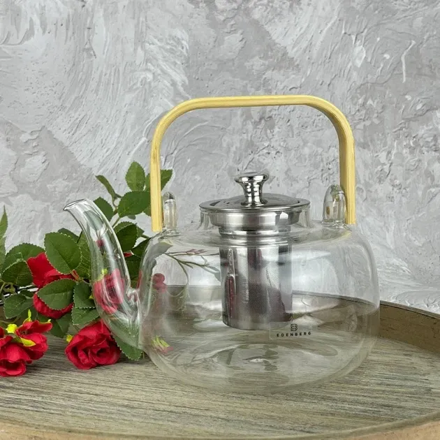 EB-19053 Стильний Скляний Чайник-Заварник 1500 мл. Термостійкі До 500° Одеса - фото 3