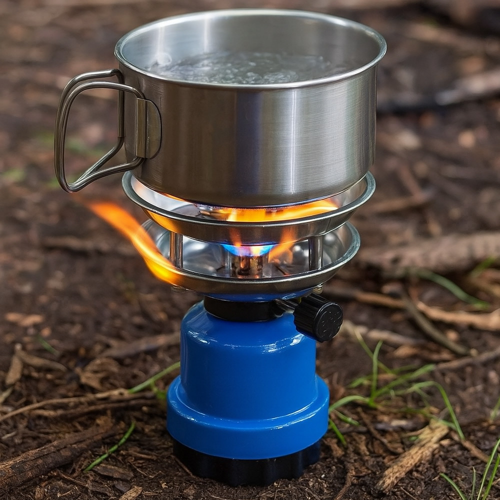 Портативний газовий пальник для кемпінгу з п'єзопідпалом,20х16см,DYSTATE SBR Київ - фото 2