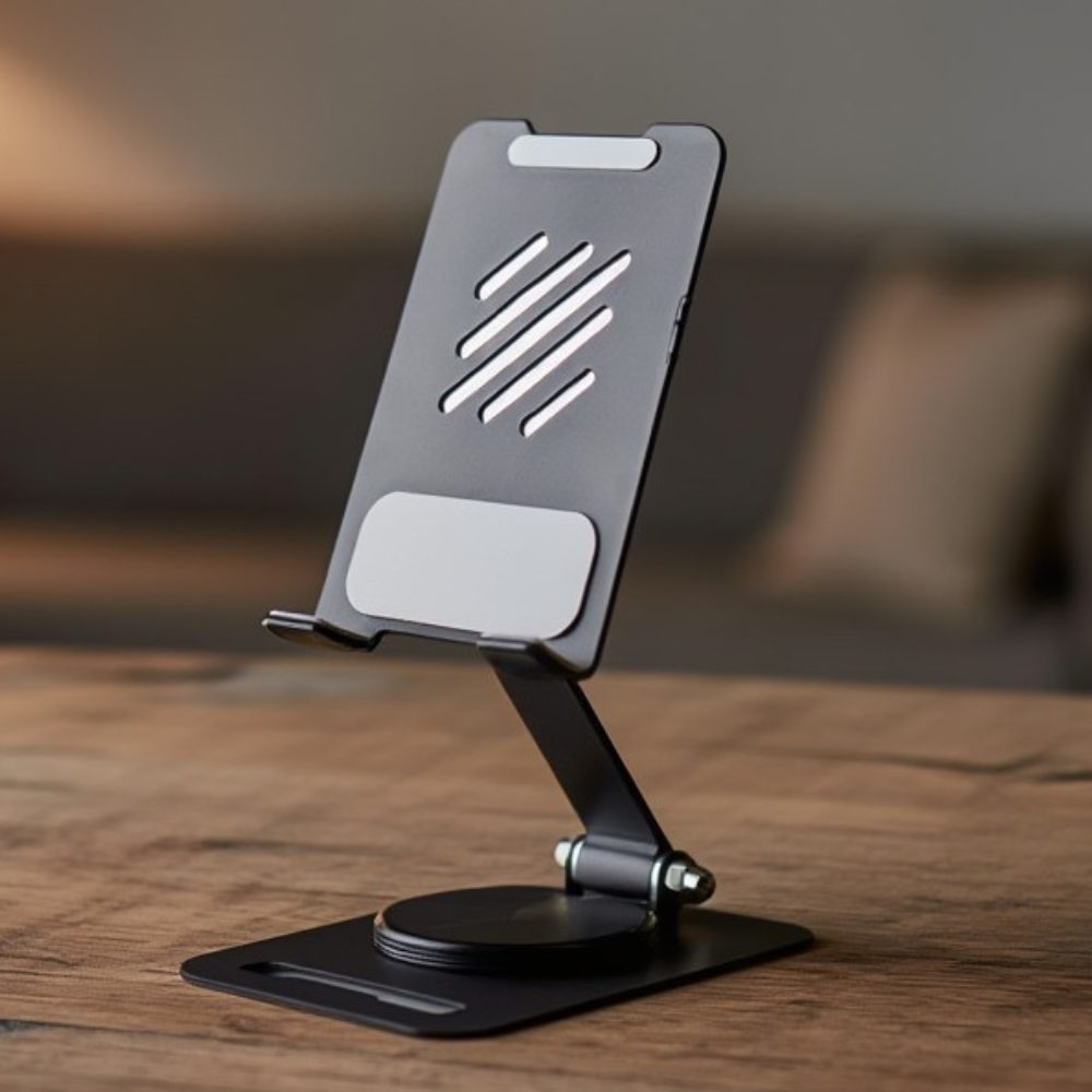 Подставка настольная для телефона,смартфона или планшета металлическая до 7 дюймов,складная, черная Каменец-Подольский - изображение 5