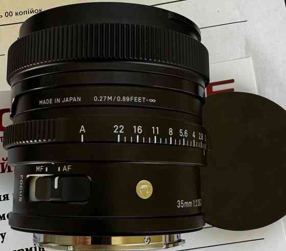 Новий, Гарантія Sigma 35mm f/2.0 DG DN Contemporary L-mount. Київ