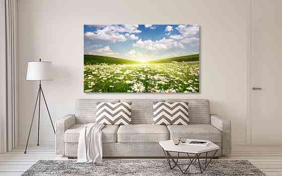 Картина холст в гостиную / спальню  Поле Ромашок    MLP_90 80х160см Киев
