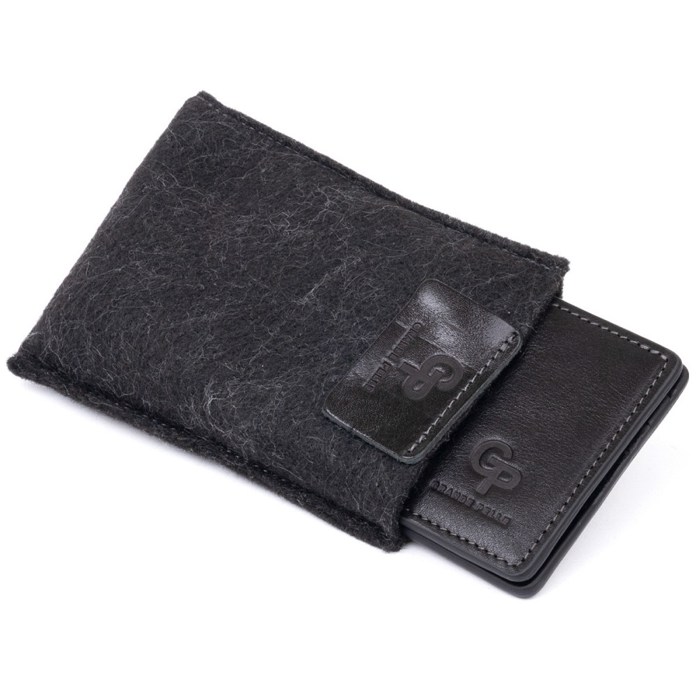 Стильне портмоне з затискачем для грошей без застібки GRANDE PELLE 11295 Чорне Київ - фото 10