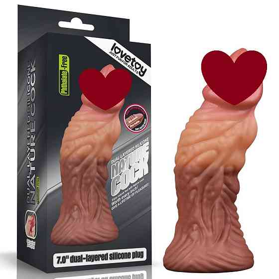 Фалоімітатор 7.0'' Dual layered Platinum Silicone Plug Sex Aura Київ