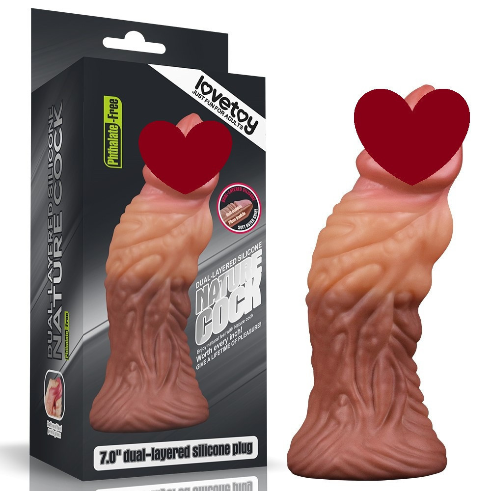 Фалоімітатор 7.0'' Dual layered Platinum Silicone Plug Sex Aura Київ - фото 1