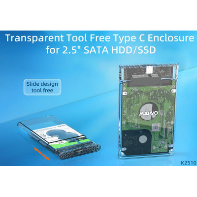 Карман внешний Maiwo 2.5" SATA/SSD HDD - USB3.1 Gen1 Type-C (K2510) Винница - изображение 4