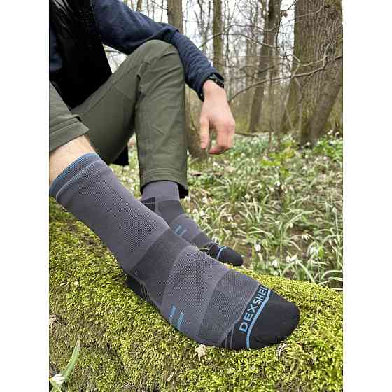 Носки водонепроницаемые Dexshell Running Lite 2.0 Socks, серые, размер S (36-38) Ровно