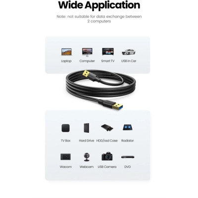 Дата кабель USB 3.0 AM/AM 2.0m US128 black Ugreen (10371) Винница - изображение 5