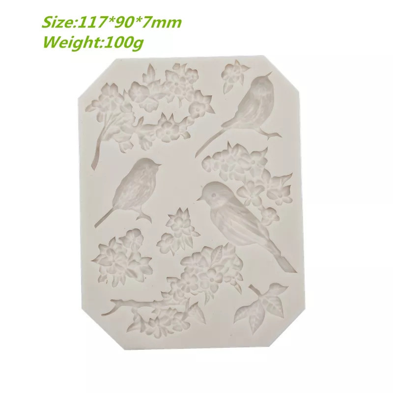 Молд силиконовый Птицы 117 на 90 мм серый Киев - изображение 4