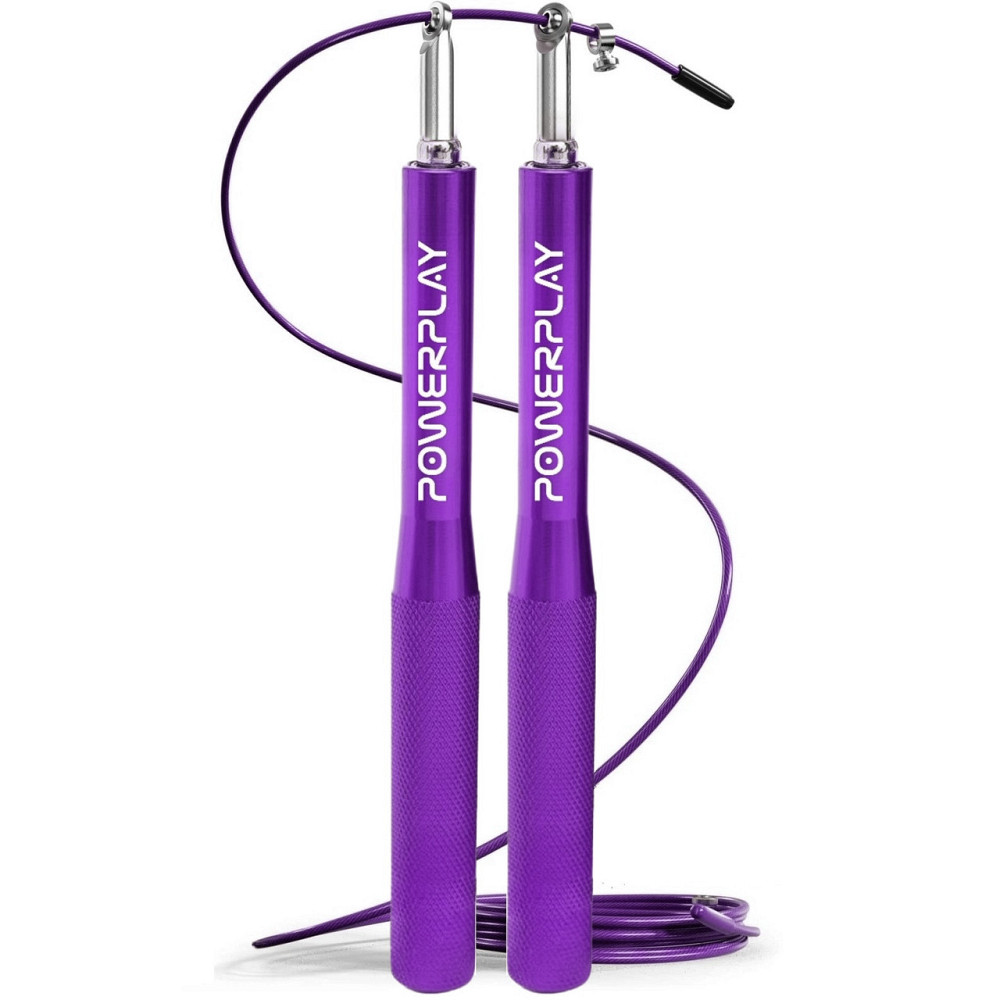 Скакалка швидкісна на підшипниках алюмінієва PowerPlay 4207 Elite Jump Rope Фіолетова (3m.) Київ - фото 2