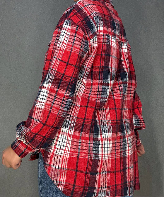 Сорочка жіноча YZY 223 картата оверсайз тепла байка, червоний, one size Київ - фото 17