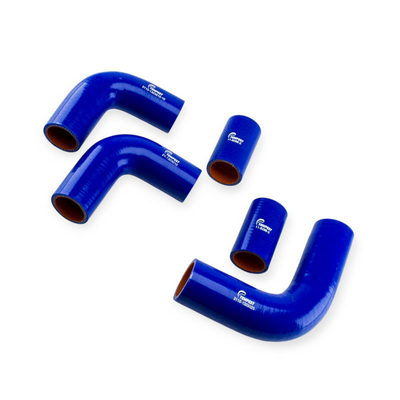 Патрубок ГАЗ 3110 (406) (к-кт 5 шт) силікон синій радіатора Мукачево - фото 1