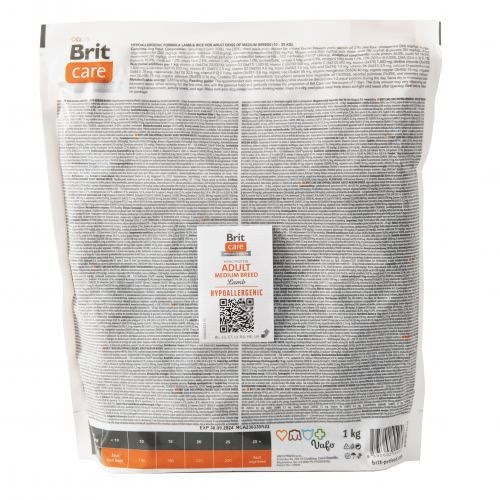 Корм сухий Brit Care Dog Hypoallergenic Adult Medium Breed для собак середніх порід гіпоалергенний з ягням 1 кг Київ - фото 5