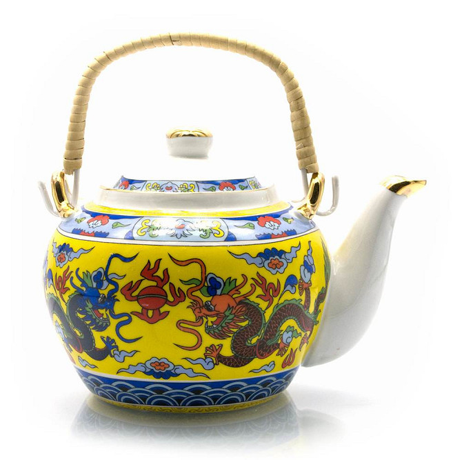 Чайник порцеляновий з бамбуковою ручкою Дракони Київ - фото 1