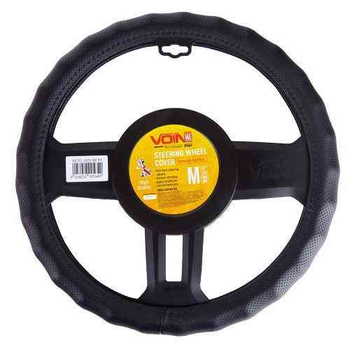 Чохол на кермо VLOD-L892 BK M чорний, один шов, перфорована шкіра Харків