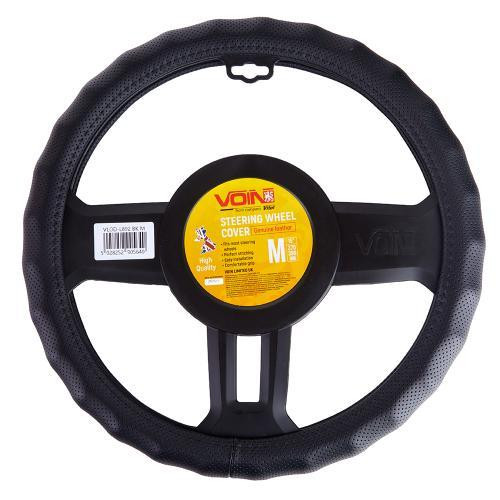 Чохол на кермо VLOD-L892 BK M чорний, один шов, перфорована шкіра Харків - фото 1