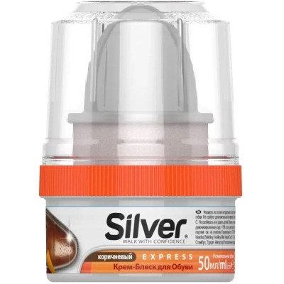 Крем для обуви Silver Крем-блеск Коричневый 50 мл (8690757001089) Винница - изображение 1