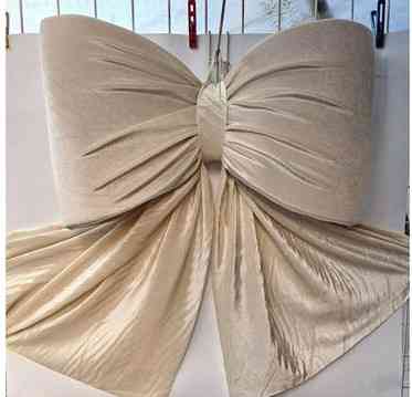 Бант для декору новорічний бежевий Київ