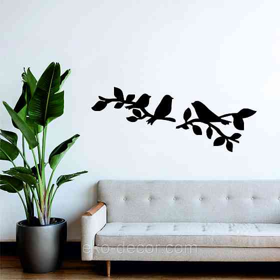 Декоративне настінне Панно  «Птахи» , Декор на стіну 70*27 см, Чорний Київ