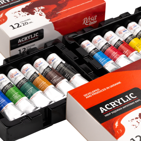 Набор акриловых красок 12х20мл ROSA Studio Киев