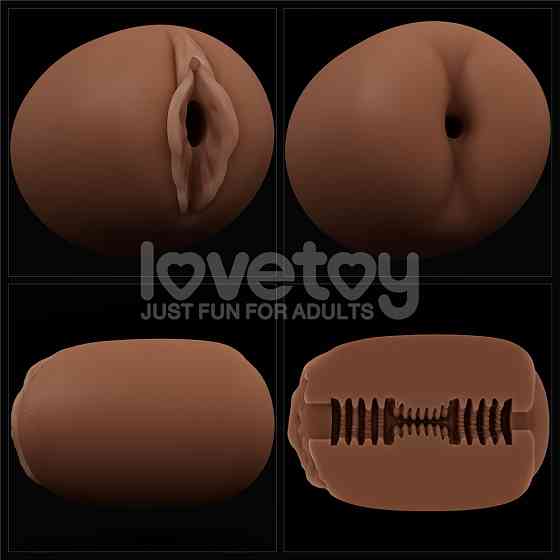 Подвійний мастурбатор вагіна анус SLIDER DOUBLE-ENDED Brown Sex Aura Київ