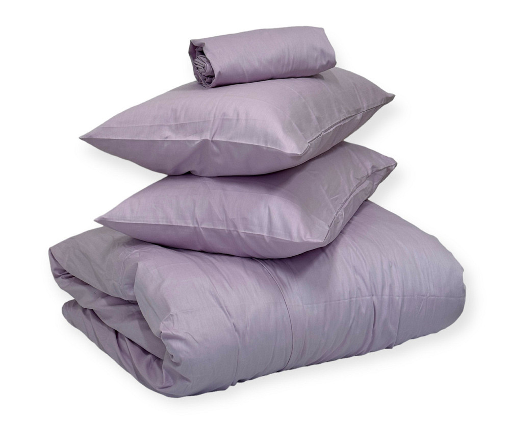 Ecotton Простирадло на резинці Ecotton 180х200 см із сатину (арт. 14-3805 Iris) світло-рожевий Коломия - фото 7