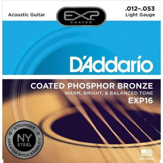 Струны для акустической гитары D'Addario EXP16 Phosphor Bronze Light Acoustic Guitar Strings 12/53 Одеса - фото 1
