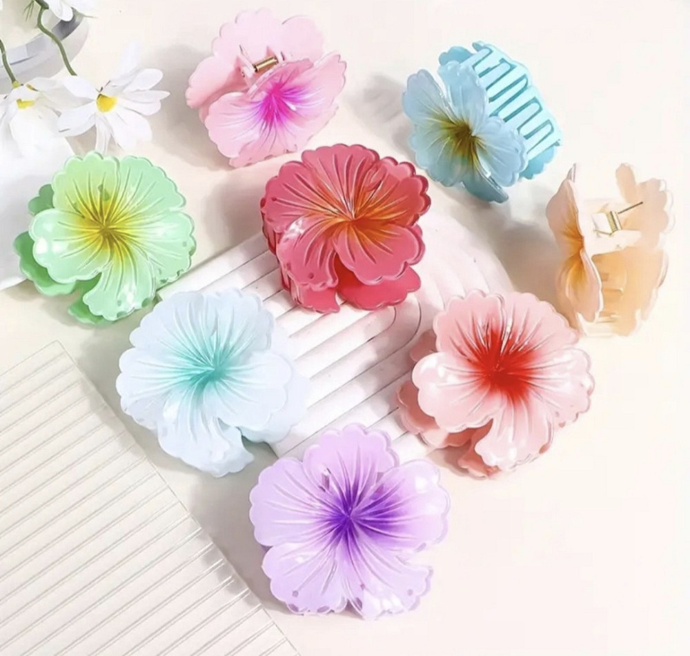 Заколка-крабік квітка Салатовий Смела - изображение 4