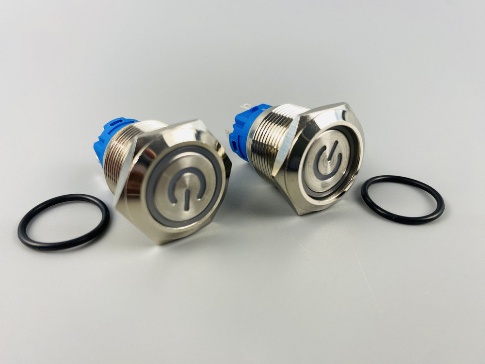 Кнопка OFF-ON (з фіксацією), із синьою led-підсвіткою 12-24 V, 19 мм — діаметр, 5 ніжок Мукачево - фото 7