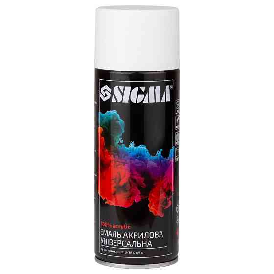 Sigma Эмаль аэрозольная акриловая 400мл RAL 9010 белый мат SIGMA (2736621) Коломия