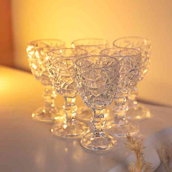 Набір чарок на ніжці 6 штук 50 мл для горілки наливки подарункові чарки скляні HP-19-170 Коломыя