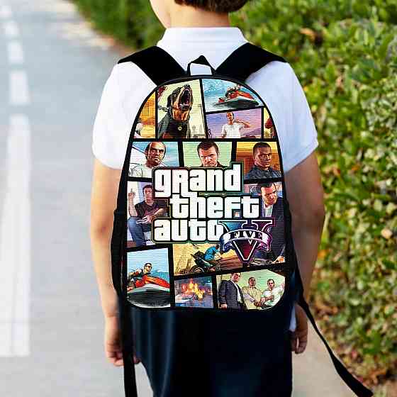 Рюкзак дитячий GTA "Grand Theft Auto" 34х27см, міський ранець для хлопчика з принтом (00442) Київ