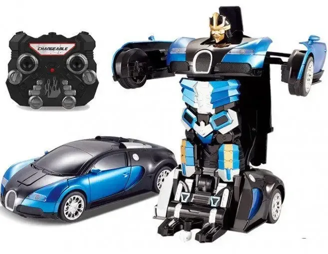 Машинка Трансформер Bugatti Size 18 см Robot Car синяя с пультом Коломыя - изображение 8