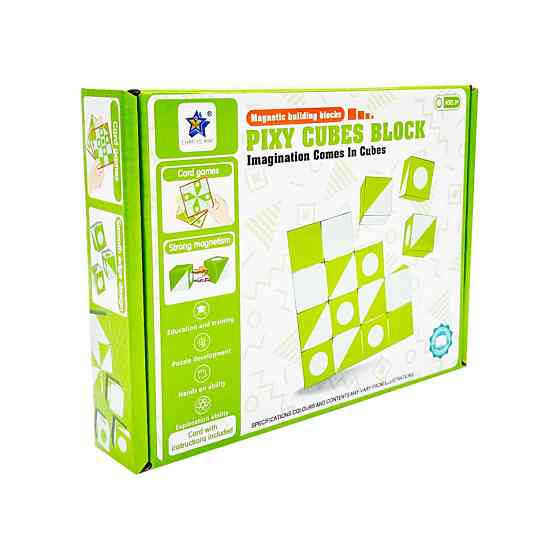 Дитяча гра-головоломка "Магнітні кубики" FD136(Green) 16 елементів, 8 карток Вінниця