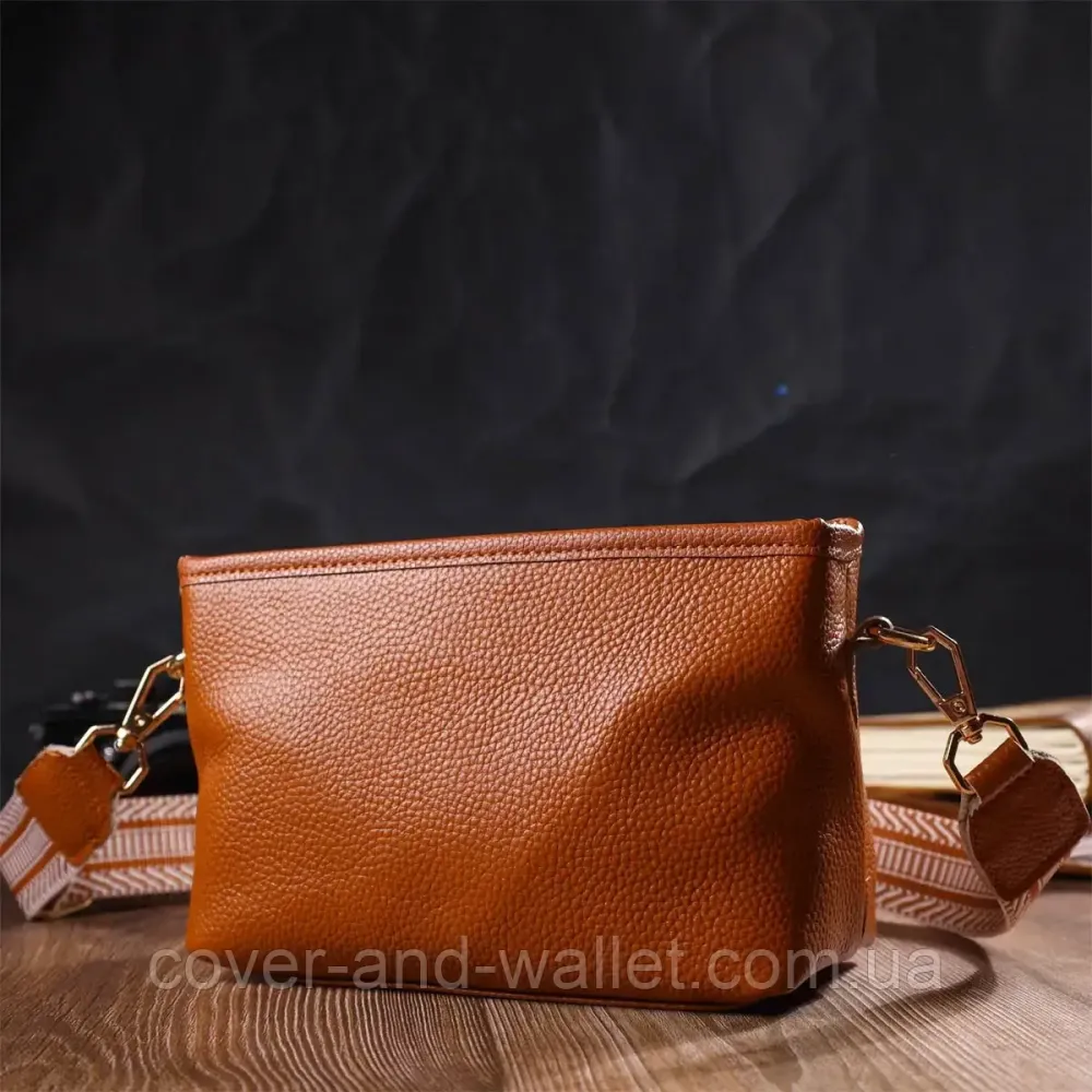 Женская наплечная сумка в оранжевом цвете из натуральной кожи Leather Collection Киев - изображение 8