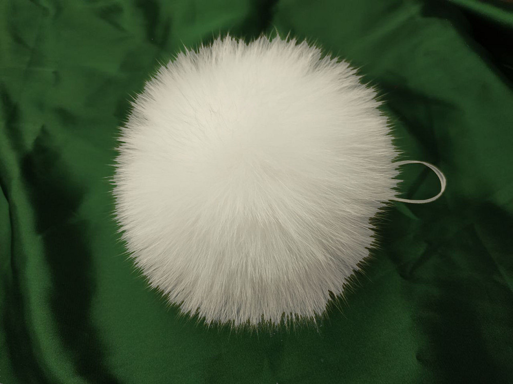 Помпон на шапку з хутра песця 18-20 см Білий Харків - фото 1