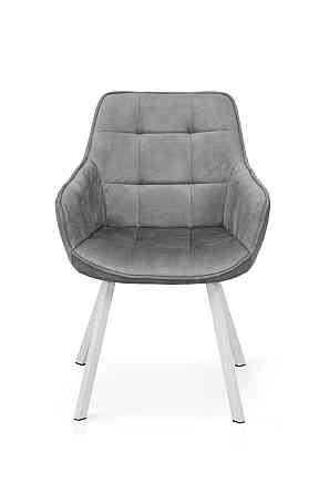 Крісло Тандем, білий/ велюр світл-сірий Киев