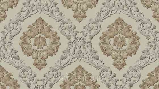 Шпалери метрові вінілові на флізеліні Sintra Classic класика вензелю візерунки структурні золотисті на пісочному 500033 Київ
