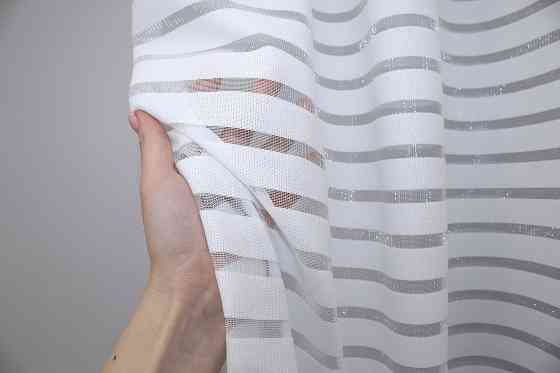 Тюль VR-Textil 1894т Фатин з вишивкою та люрексом Бежевий 300х150 см (40-262) Київ