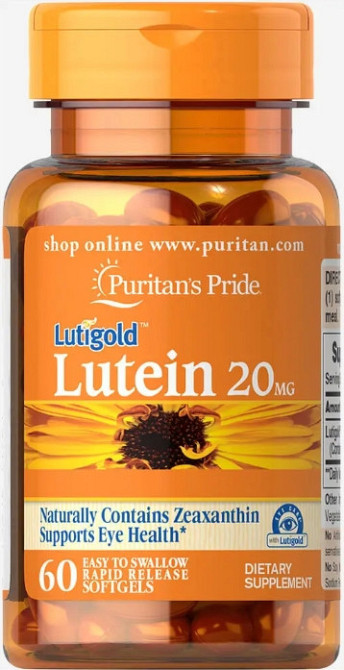 Лютеин для зрения с зеаксантином Puritan's Pride  Lutein with Zeaxanthin 20 мг 60 капс Киев - изображение 1