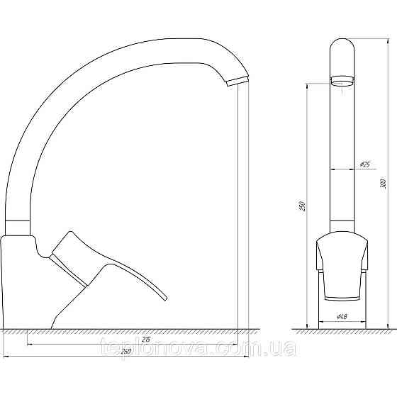 Смеситель для кухни Globus Lux QUEENSLAND GLQU-103S-BIG Черновцы