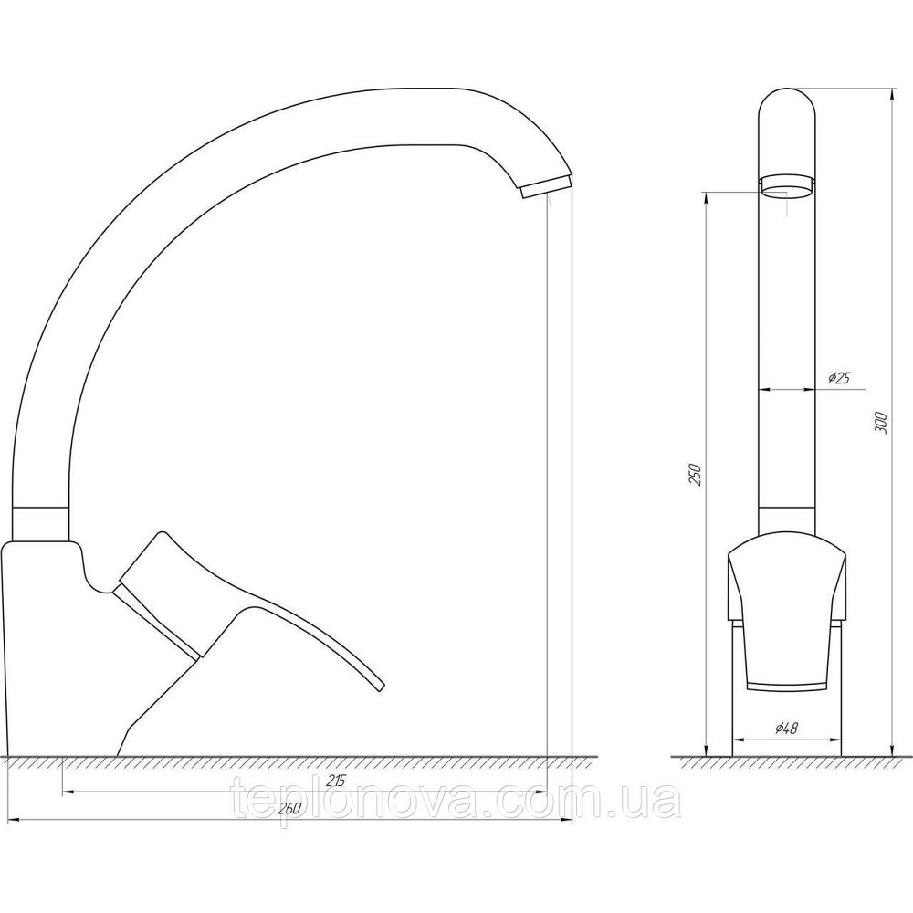 Смеситель для кухни Globus Lux QUEENSLAND GLQU-103S-BIG Черновцы - изображение 3