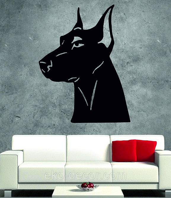 Декоративне настінне Панно «Доберман», Декор на стіну 110*78 см, Чорний Київ - фото 9