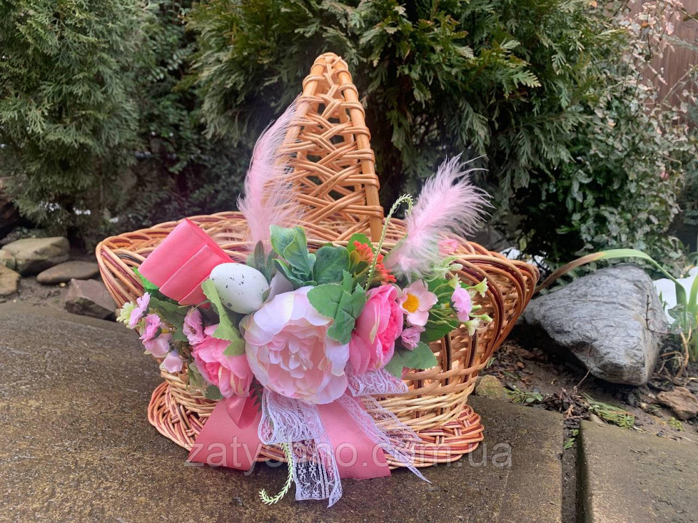 Корзинка с цветами, с декором, плетеная Киев - изображение 4