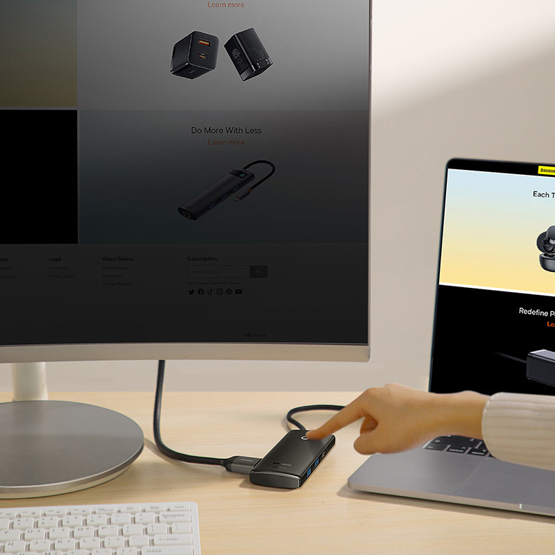 USB-хаб Baseus Lite Series 6-Port Type-C HUB Docking Station (Type-C to HDMI+USB3.0*2+PD+SD/TF) Black Одесса - изображение 9