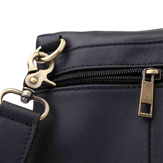 Повседневная мужская сумка из натуральной кожи Vintage 23037 Черный Киев