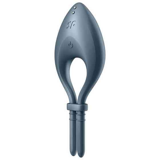 Ерекційне смарт віброкільце ласо з регулюванням розміру Satisfyer Bullseye Dark Blue Sex Aura Київ