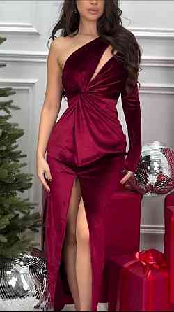 Женское элегантное вечернее платье с разрезом бархат 44/46 Одесса